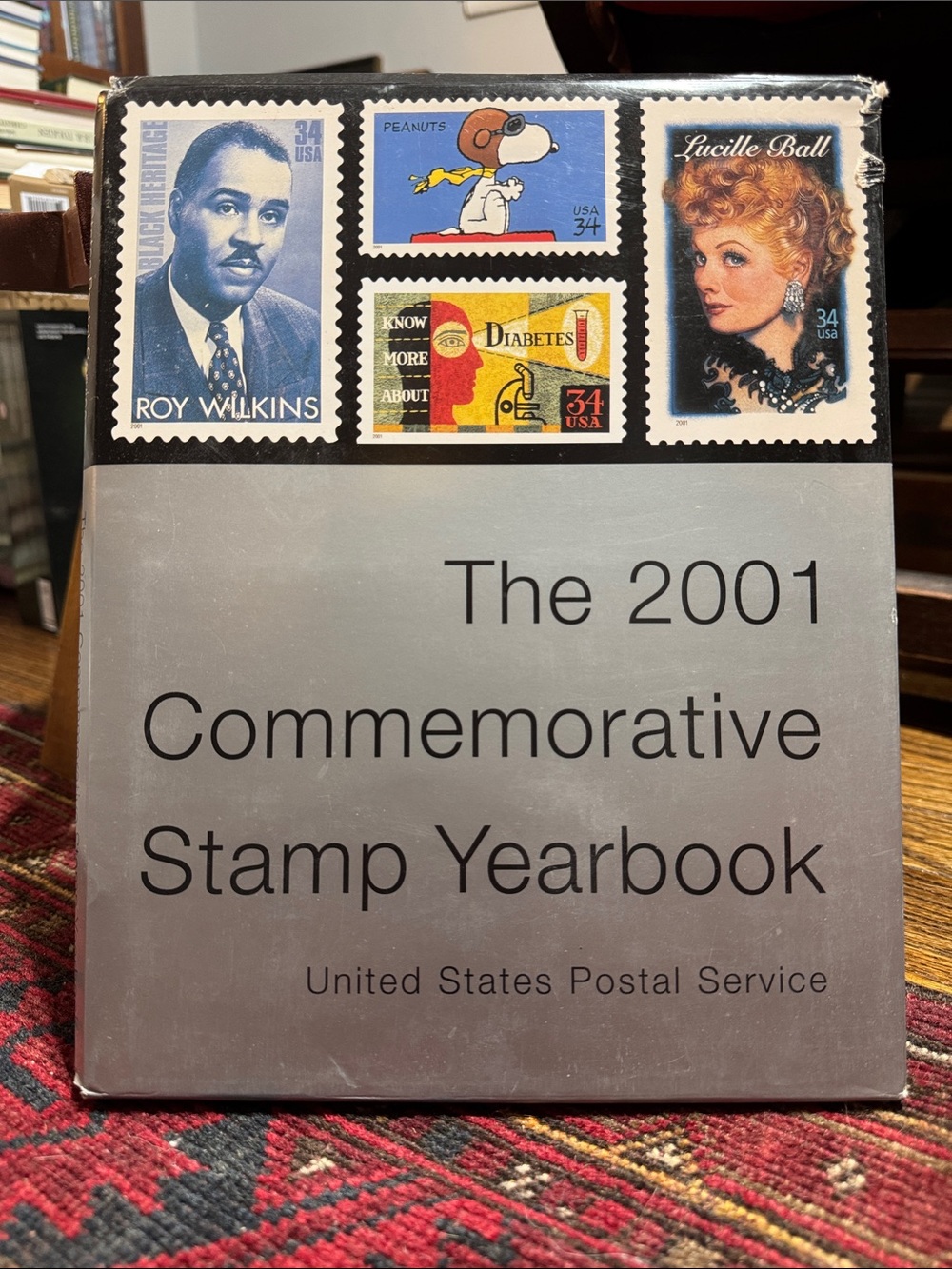 2001 Commemorative Stamp Yearbook - Gray Cover with Colorful Stamp Art
